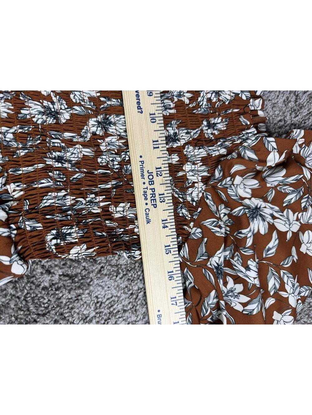 La Ligne Cottagecore Floral Maxi Dress Size M Rust Long Sleeve Boho - Picture 9 of 9